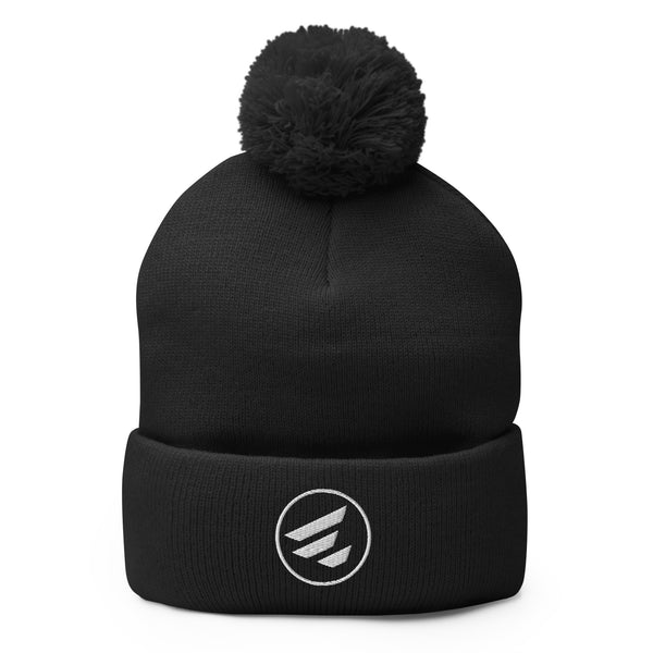 Icon Embroidered Pom-Pom Beanie